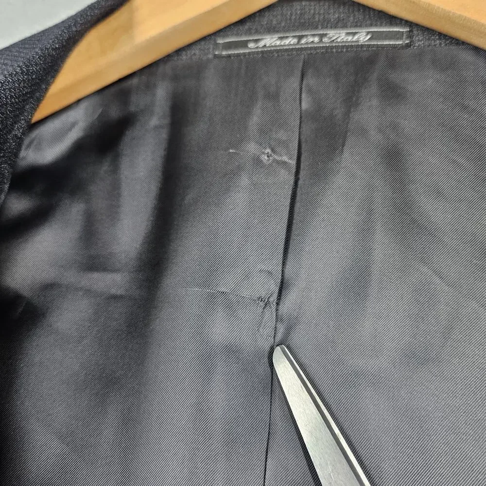 Ermenegildo Zegna Traveller Blazer Mens 46R Dark Gray Black Wool Italy Boss
